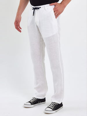 Белые кэжуал брюки с карманами | 6729223