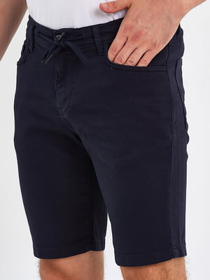 Темно-синие джинсовые шорты на завязках | 6729247