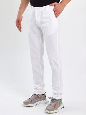 Білі прямі штани з кишенями | 6729265