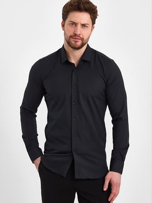 Черная классическая рубашка на пуговицах | 6729364