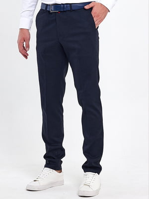 Синие классические брюки с карманами | 6729529