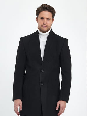 Чорне пальто-піджак з лацканами | 6729627