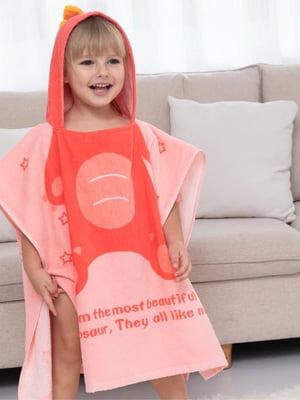 Дитячий рушник-пончо Lovely Svi з капюшоном рожевого кольору (60х60 см) | 6730743