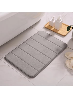 Антиковзаючий водопоглинаючий килимок для ванної з ефектом пам'яті сірого кольору (40 х 60 см)  | 6730755