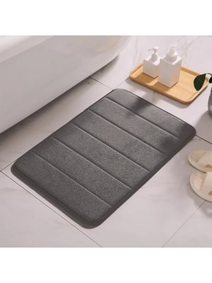 Антиковзаючий водопоглинаючий килимок для ванної з ефектом пам'яті кольору графіт (40 х 60 см)  | 6730756
