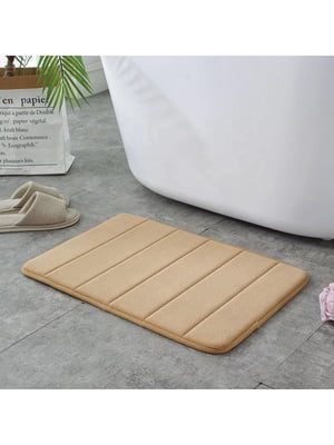 Антиковзаючий водопоглинаючий килимок для ванної з ефектом пам'яті бежевого кольору (40 х 60 см)  | 6730757