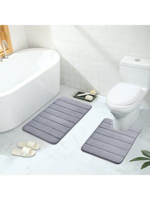 Набір килимків для ванної та туалету з ефектом пам'яті (2 шт., 50 х 80 см та 50 х 50 см) | 6730761