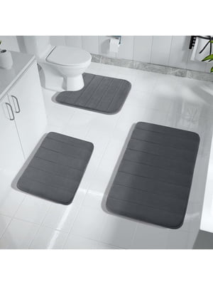 Набір килимків для ванної з ефектом пам'яті (3 шт., 50х80 см, 40х60 см та 50х50 см)  | 6730768