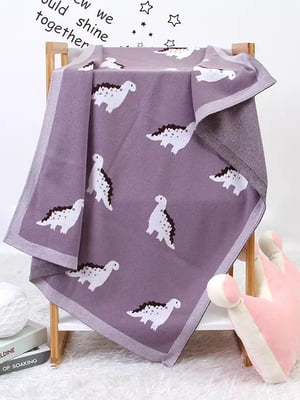 Плетений дитячий плед Lovely Svi фіолетового кольору з принтом “Дракончики” (80 х 100 см)  | 6730772