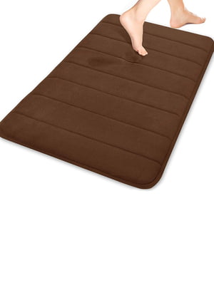 Антиковзаючий килимок для ванної та туалету з ефектом пам'яті коричневого кольору (50 х80 см)  | 6730799
