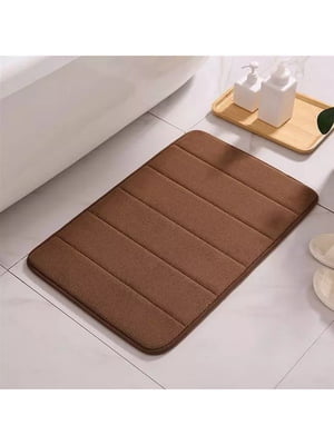 Антиковзаючий килимок для ванної та туалету з ефектом пам'яті коричневого кольору (40 х60 см)  | 6730800