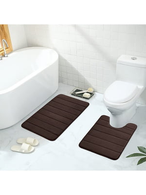 Набір килимків для ванної та туалету з ефектом пам'яті (2 шт., 50х80 см, 50х50 см)  | 6730802
