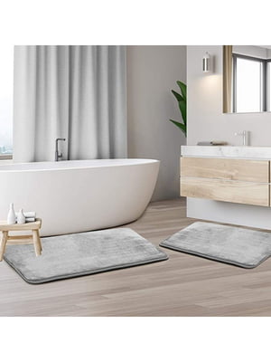 Набір антиковзаючих килимків для ванної з ефектом пам'яті (2 шт., 50 х 80 см та 40 х 60 см)  | 6730812