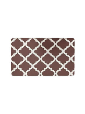 Антиковзаючий водонепронекний кухонний килимок з ефектом пам'яті коричневий в ромби (44x74 x 1 см) | 6730816