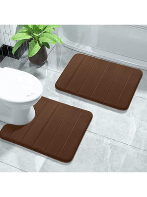 Набір килимків для ванної та туалету з ефектом пам'яті (2 шт., 50х80 см та 50х50 см)  | 6730824