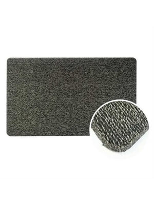 Придверний килимок з петлевою щетиною сірого кольору (40 x 60 см) | 6730826