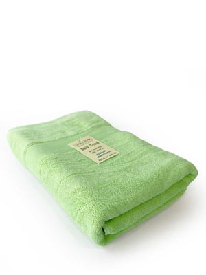 Махровий рушник зеленого кольору в подарунковому пакеті (70 х 140 см)  | 6730837