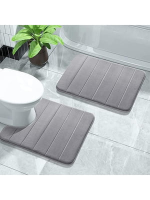 Набір килимків для ванної та туалету з ефектом пам'яті (2 шт., 40 х 60 см та 50 х 50 см)  | 6730846