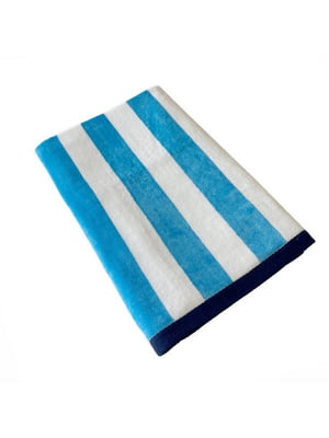 Рушник XXL біло-синій у смужку (90 х180 см) | 6730880