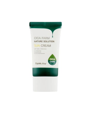 Солнцезащитный крем для чувствительной кожи с центеллой SPF 50+ Cica Farm Nature Solution Sun CreamPA++++ (50 мл) | 6732115