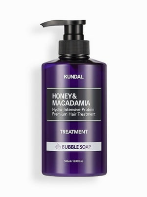 Поживний кондиціонер з медом та олією макадамії Honey & Macadamia Protein Hair Treatment Bubble Soap 500 мл | 6733235