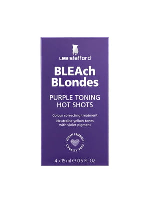 Тонуючі фіолетові ампули для освітленого волосся Bleach Blondes Purple Toning Hot Shots 4 x 15 мл | 6733332