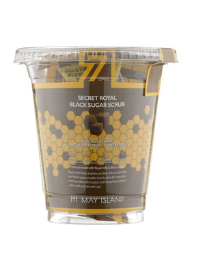 Набір цукрових скрабів для шкіри обличчя 7 Days Secret Royal Black Sugar Scrub 3х12 | 6733656