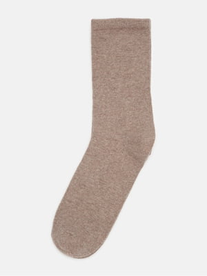 Високі світло-коричневі шкарпетки з м'якого трикотажу | 6735380