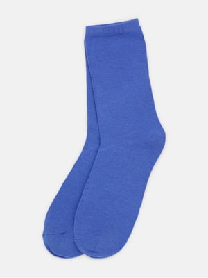 Высокие синие носки из мягкого трикотажа | 6735384