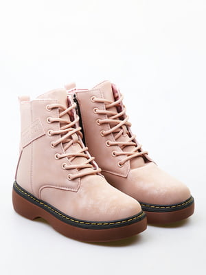 Рожеві зимові черевики на шнурівці | 6735615