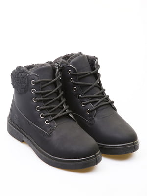 Чорні зимові черевики на шнурівці | 6735619