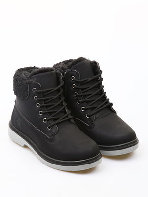 Чорні зимові черевики на шнурівці | 6735623