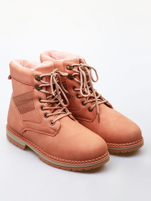 Рожеві зимові черевики на шнурівці | 6735645