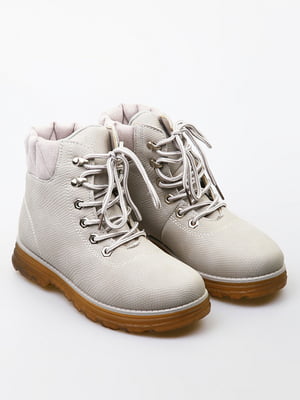 Сірі зимові черевики зі шнурівкою | 6735658