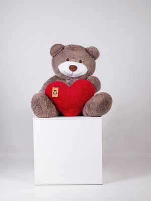 Плюшевий ведмедик з серцем "Бенжамін" (135 см) - капучіно | 6735767
