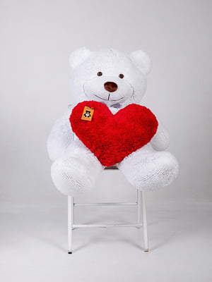 Плюшевий ведмедик з серцем "Бенжамін" (135 см) - білий | 6735768