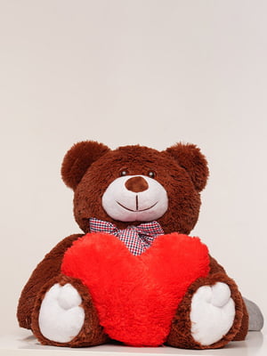 Плюшевий ведмідь з сердечком "Джиммі” (90 см) - шоколадний | 6735787
