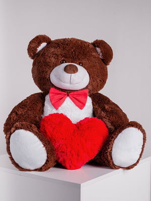 Ведмедик із сердечком "Джон" (110 см) - шоколадний | 6735804