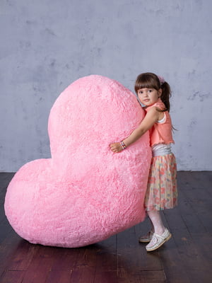 М'яка іграшка-подушка "Серце" (150 см) — рожева | 6735832