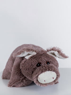 М'яка іграшка-подушка "Свинка" (50 см) -  капучіно | 6735835