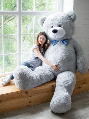 Величезний м'який ведмедик "Вільям" (250 см) — сірий | 6735844