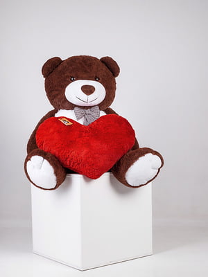 Великий плюшевий ведмідь з серцем "Джеральд" (165 см) - шоколадний | 6735849