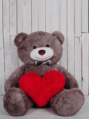Великий плюшевий ведмідь з серцем "Джеральд" (165 см) - капучіно | 6735850