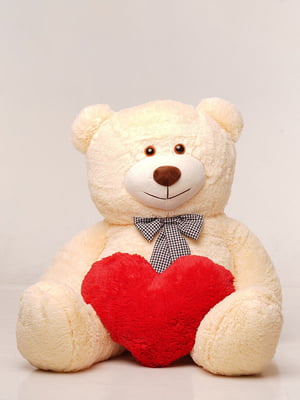 Великий плюшевий ведмедик із сердечком "Джеральд" (165 см) - персиковий | 6735857