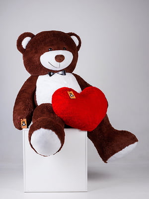 Великий плюшевий ведмедик з серцем "Річард" (2 метра) - шоколадний | 6735858