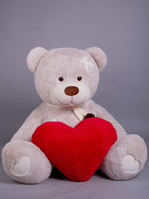 Ведмедик з латками плюшевий із серцем "Дональд" (2 метра) - Марципан | 6735885