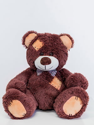 Ведмедик з латками плюшевий "Теодор" (65 см) - шоколадний | 6735891
