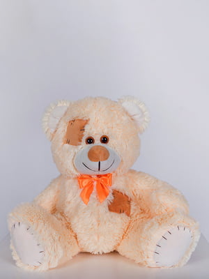 Ведмедик з латками плюшевий "Теодор" (65 см) - персиковий | 6735893