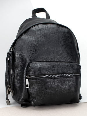 Шкіряний рюкзак міський чорного кольору | 6735694
