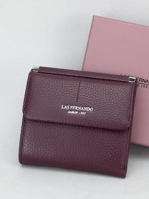 Шкіряний маленький гаманець бордового кольору | 6735983